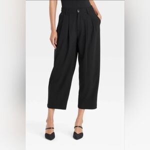 A New Day Women's High-Rise Barrel Ankle Pants - Black Inseam